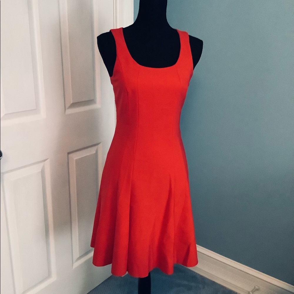 H&M red princess cut dress